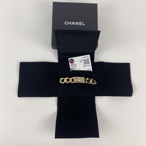 Chanel Hair Clip Gold-Tone and Crystal NWT - Picture 4 of 5